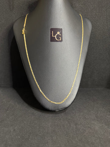 Cordão Piastrine 1mm Banhado a Ouro
