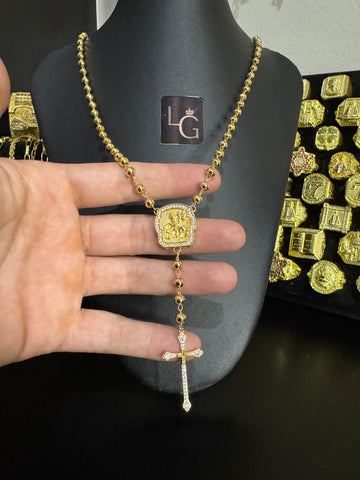 Terço São Jorge Banhado a Ouro