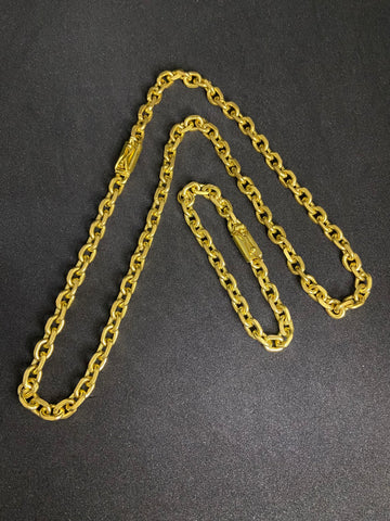 Cordão c/ Pulseira Cadeado Quina 8mm