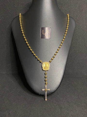 Terço Nossa Senhora Aparecida Banhado a Ouro