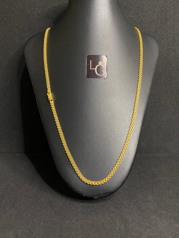 Cordão Cadeado Duplo 4mm Banhado a Ouro