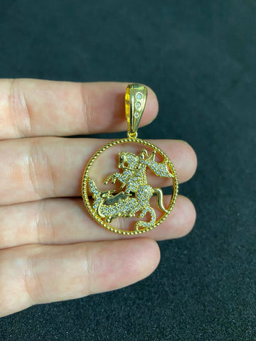 Pingente São Jorge Banhado a Ouro