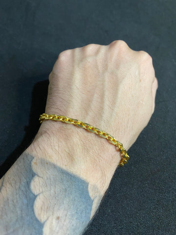 Pulseira Cadeado Q 5mm Banhado a Ouro