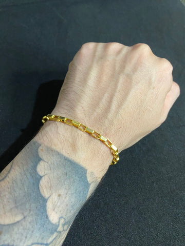 Pulseira Tijolinho 5mm Banhado a Ouro