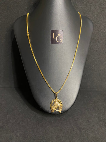 Cordão Verneziano 1,5mm - Ping Cavalo Ferradura Banhado a ouro