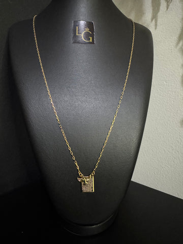 Escapulário divino Espírito Santo banhado a ouro 18k