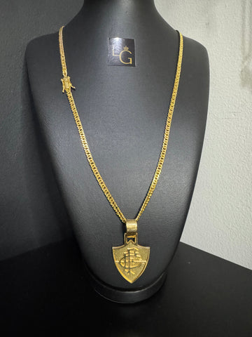 Cordão grumet lacraia 5mm - Escudo Flamengo Banhado a Ouro