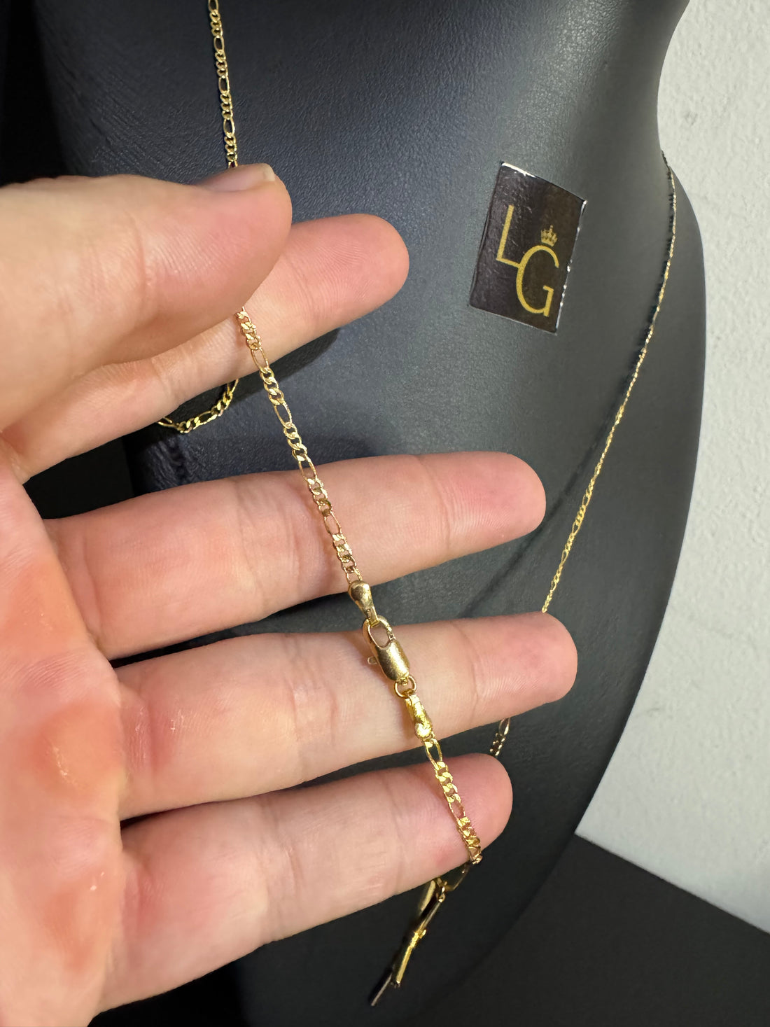 Cordão 3x1 1,5mm - Cruz palito banhado a ouro 18k