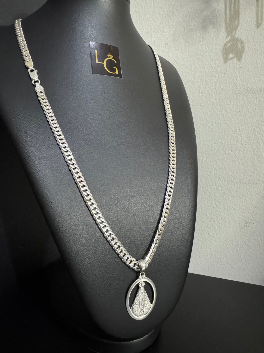 Cordão Grumet dupla 6mm - Nossa Senhora Prata 925