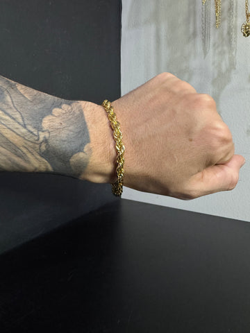 Pulseira baiano 6mm banhado a ouro 18k