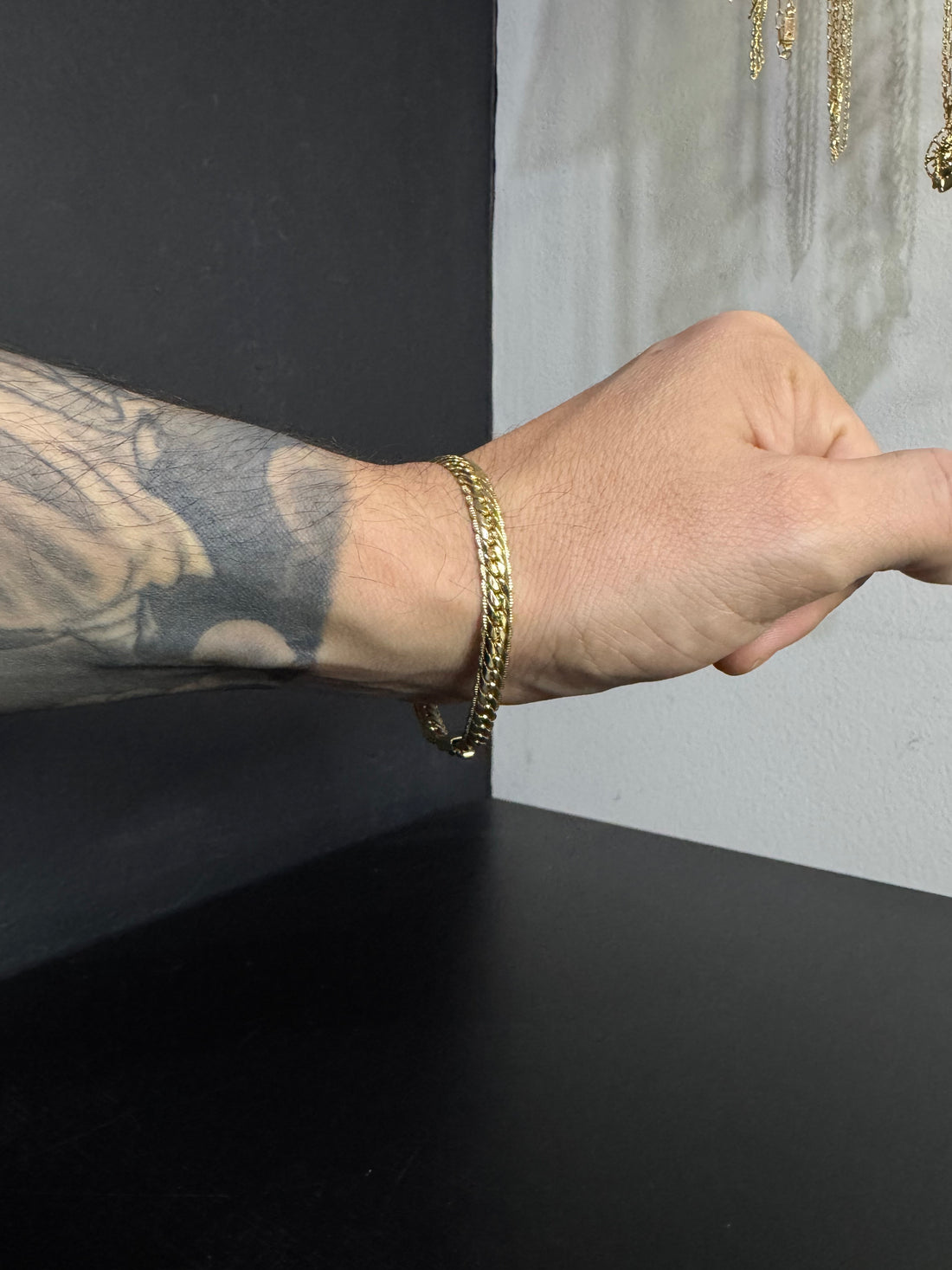 Pulseira laminado Grumet 6mm banhado a ouro 18k