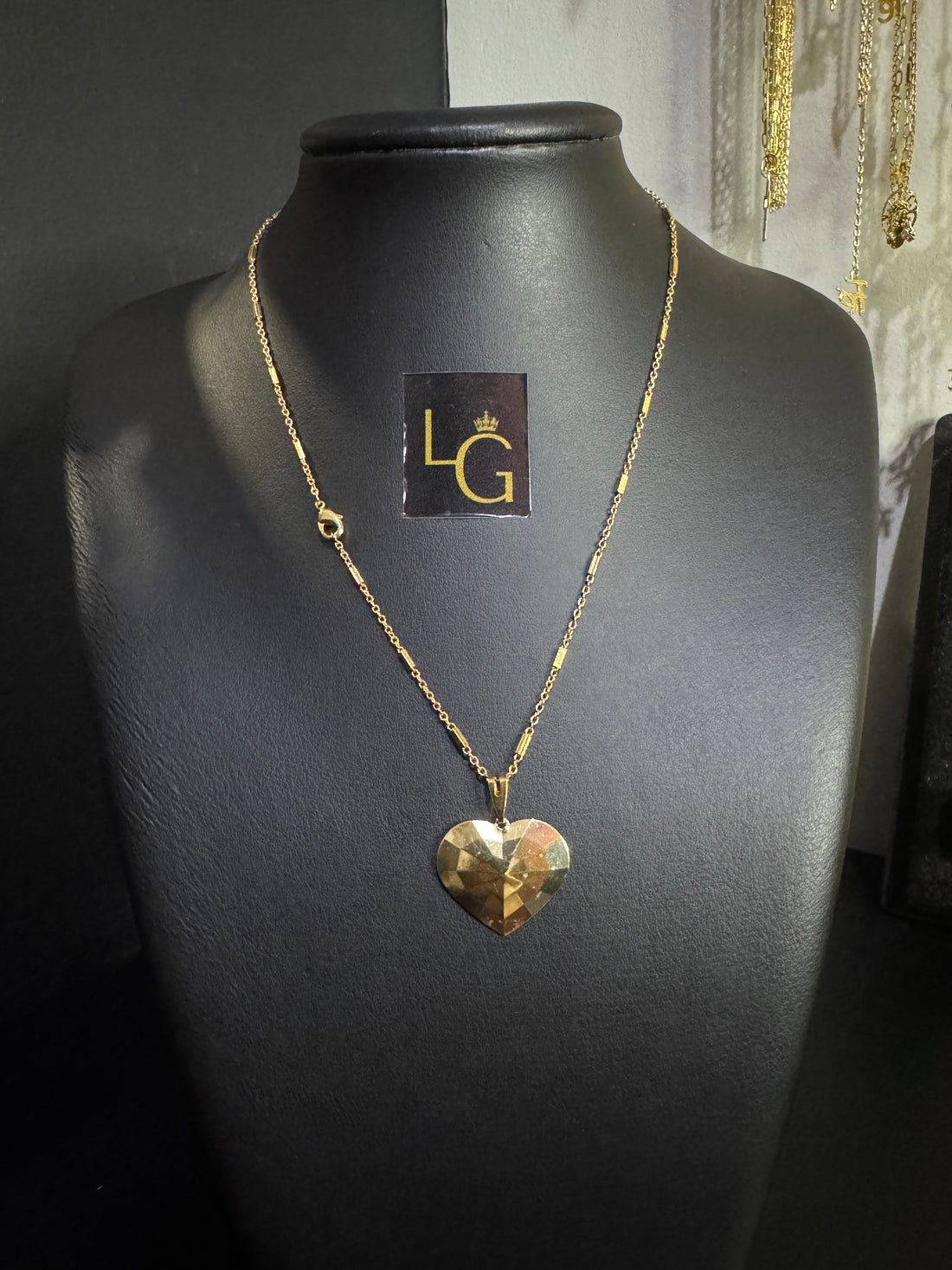 Corrente feminino Canutilho 1mm - Ping coração banhado a ouro 18k
