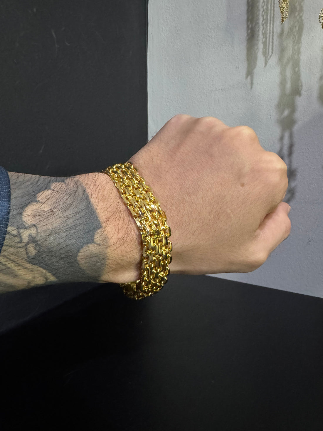Pulseira esteira Nino Abravanel 20mm banhado a ouro 18k
