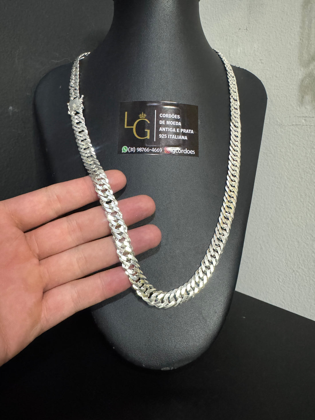 Cordão Grumet Duplo 10mm Gaveta Prata 925