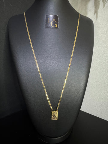Escapulário São Jorge banhado a ouro 18k