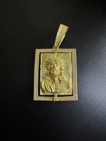 Pingente Face de Cristo/Nossa Senhora Giratório