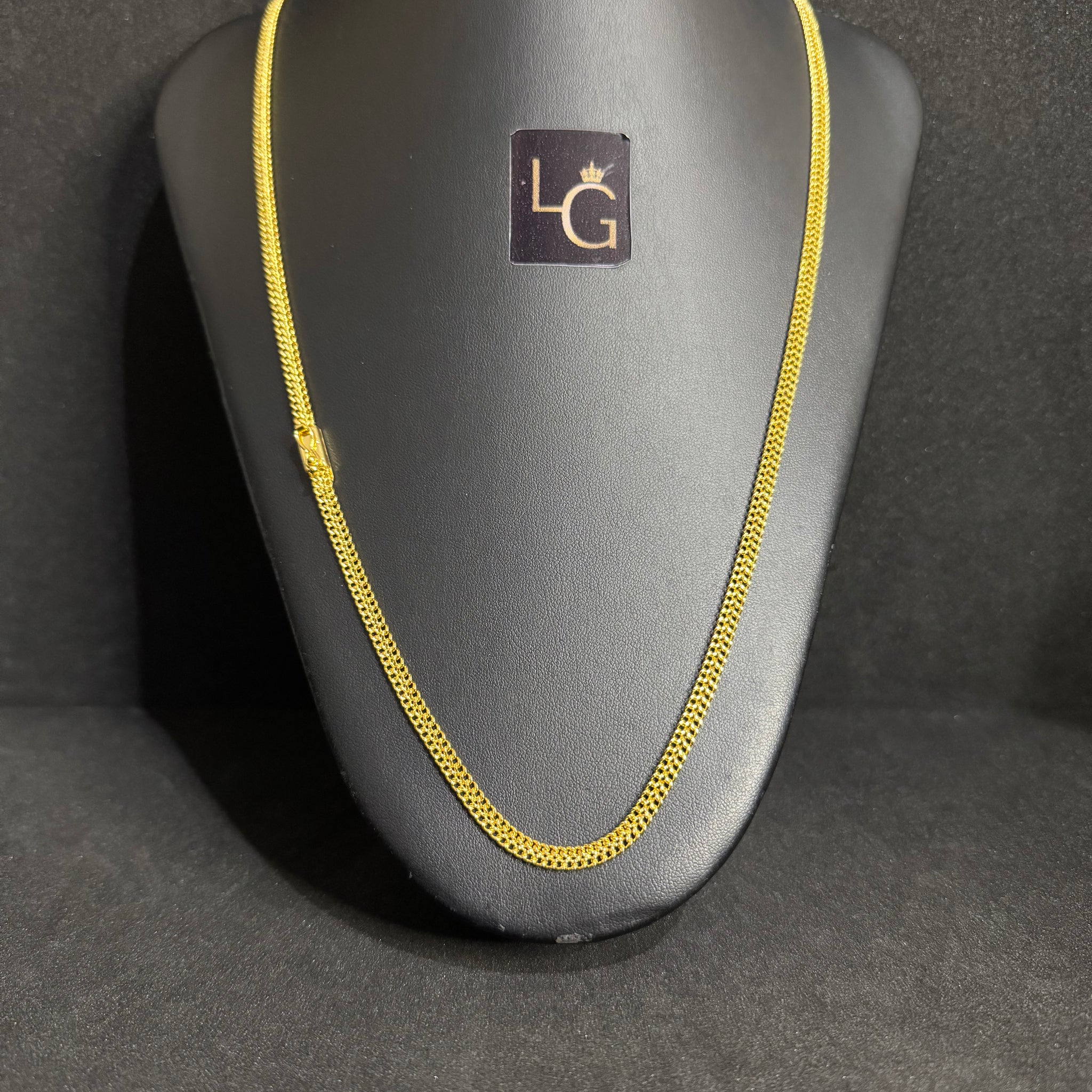 Cordão Grumet duplo 4mm Banhado a Ouro