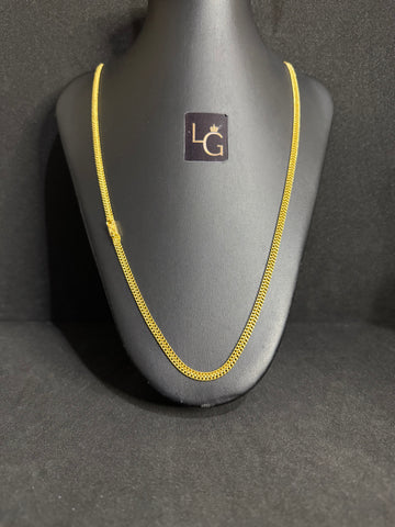 Cordão Grumet duplo 4mm Banhado a Ouro