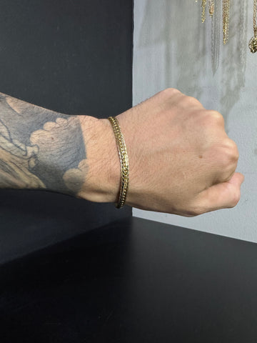 Pulseira laminado Grumet 6mm banhado a ouro 18k