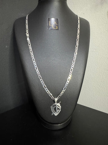 Cordão 3x1 5,5mm - Escudo Fé Prata 925