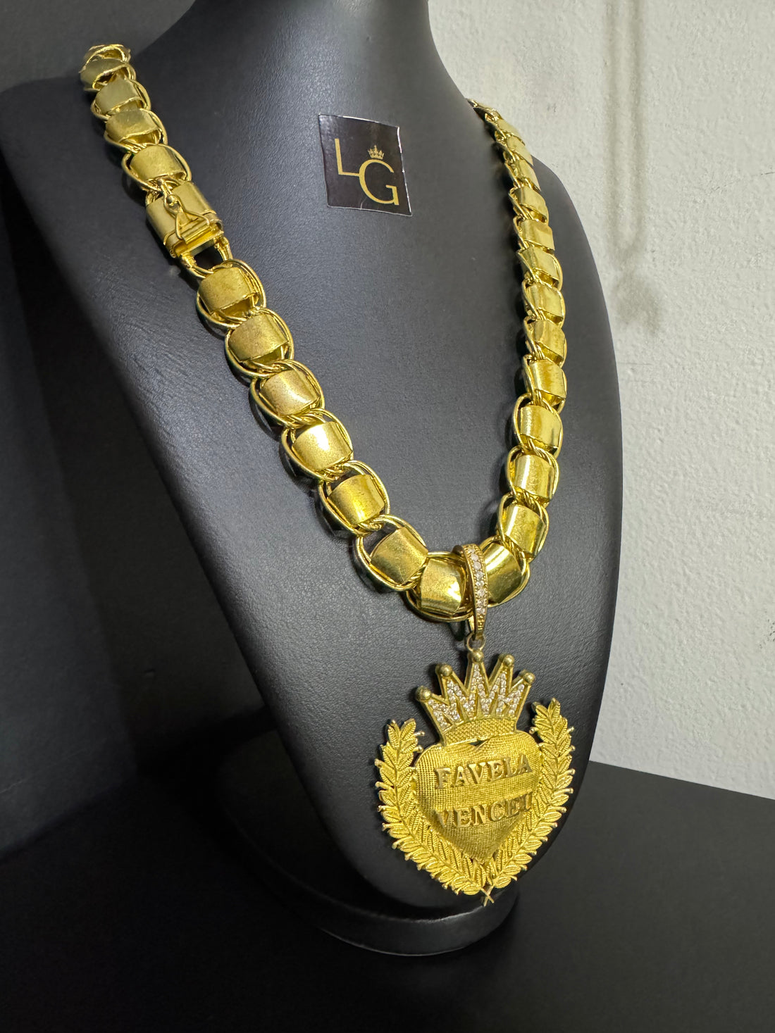 Cordão Dubai 18mm - Coração Favela Venceu