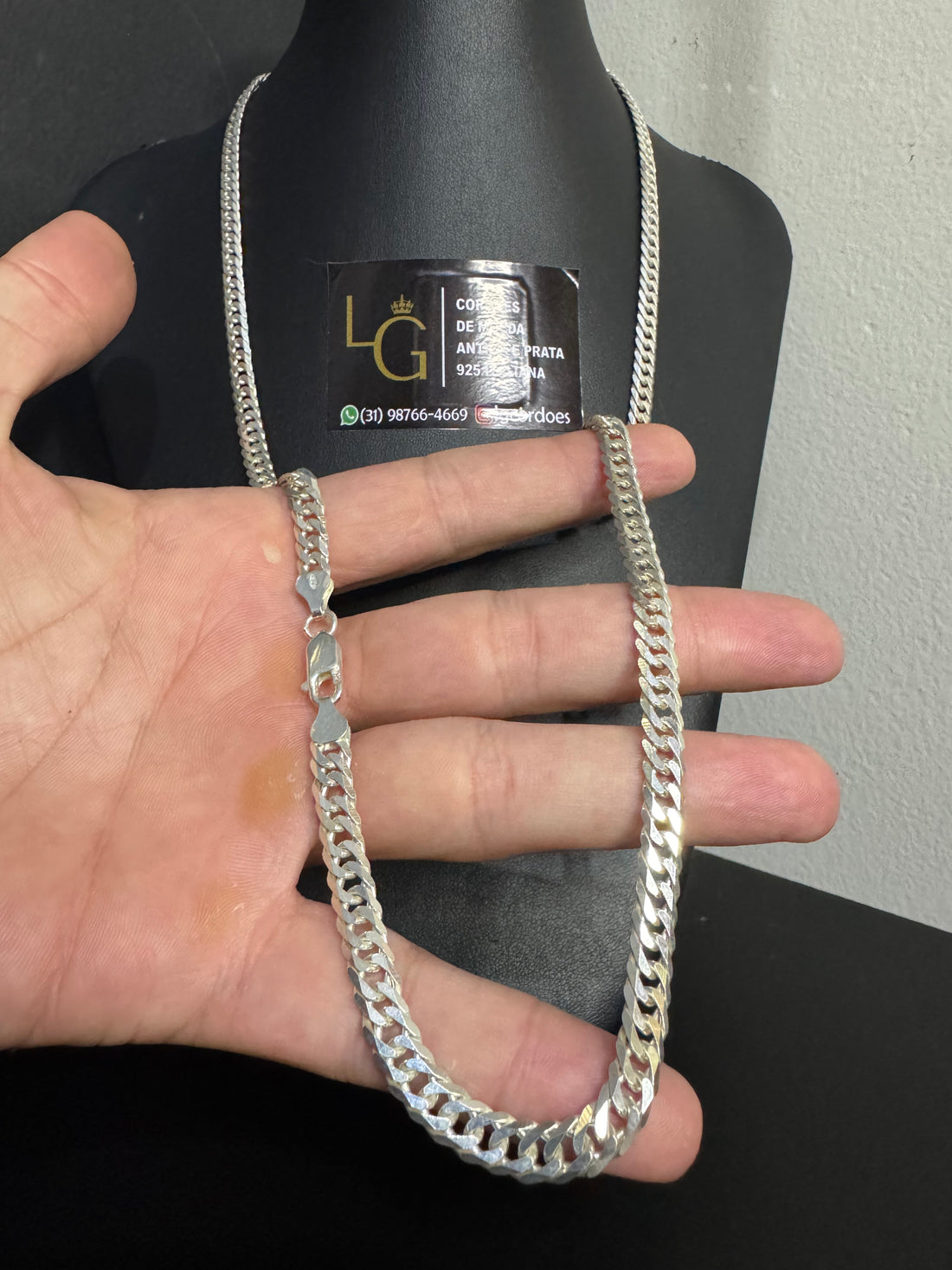 Cordão Grumet Dupla 6mm Prata 925