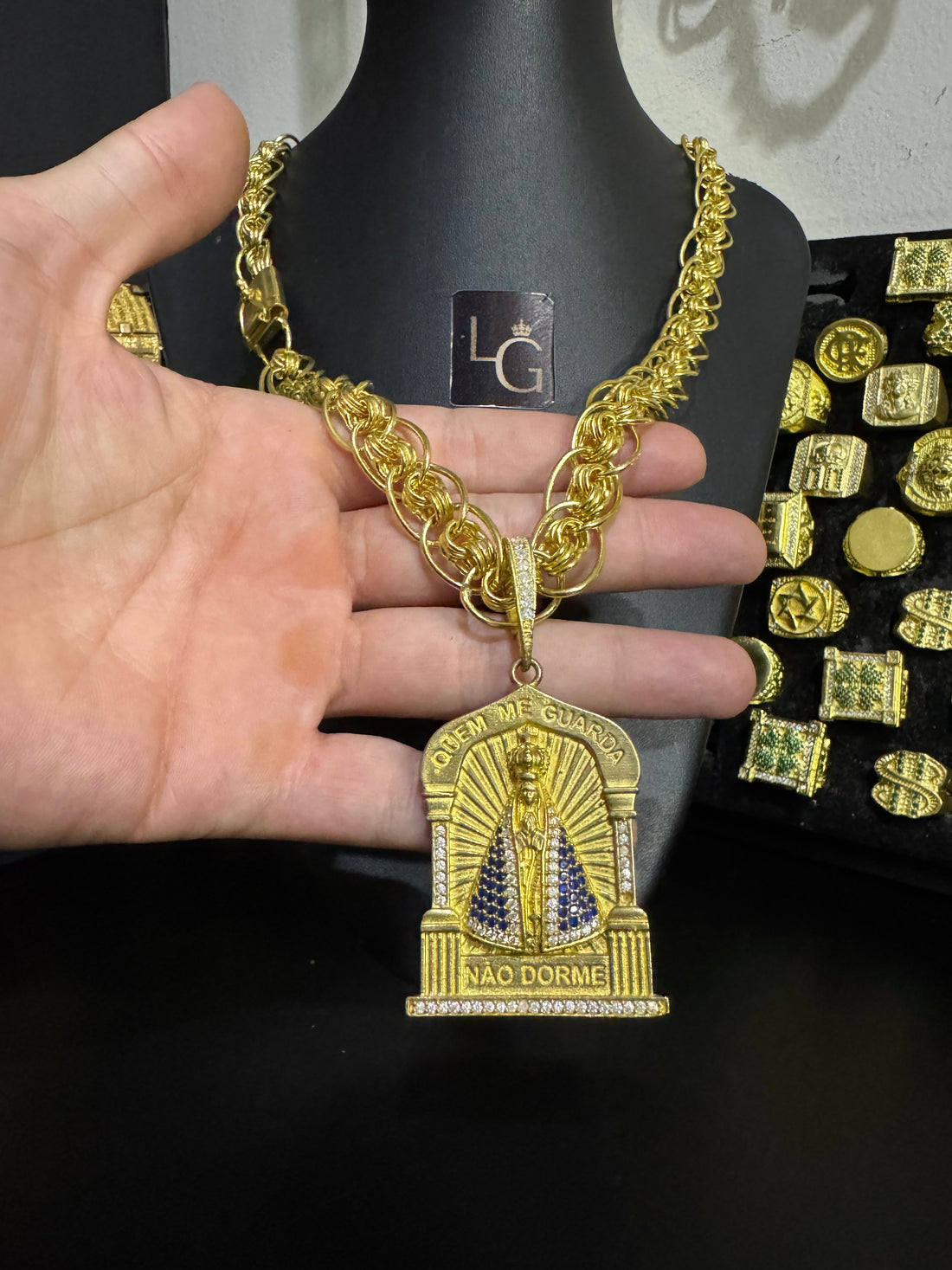 Cordão Asiático 15mm - Quem me guarda não Dorme Nossa Senhora Aparecida