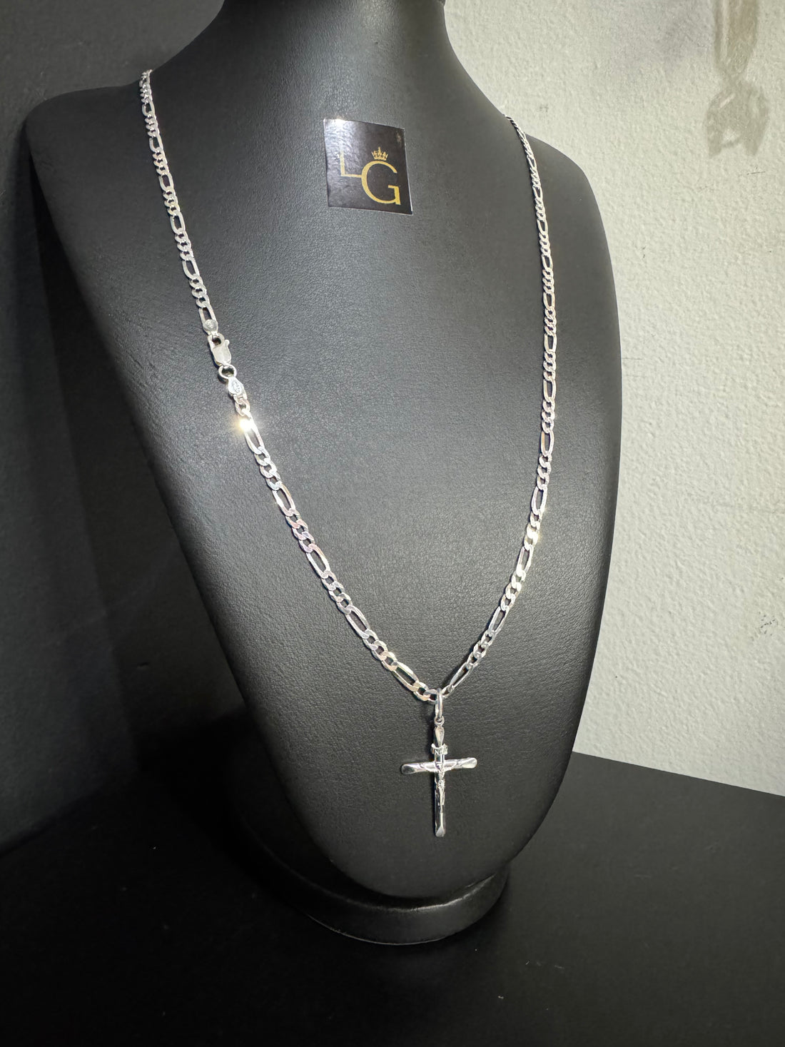 Cordão 3x1 4mm - Crucifixo M Prata 925