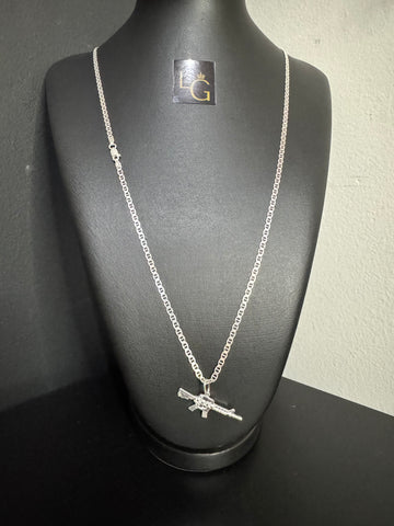 Cordão Gucci 4mm - Fuzil Prata 925