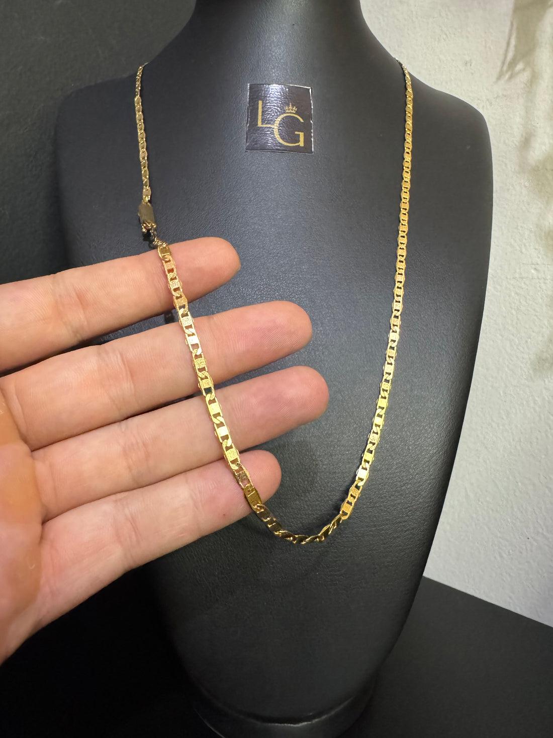Cordão Piastrine 4mm banhado a ouro 18k
