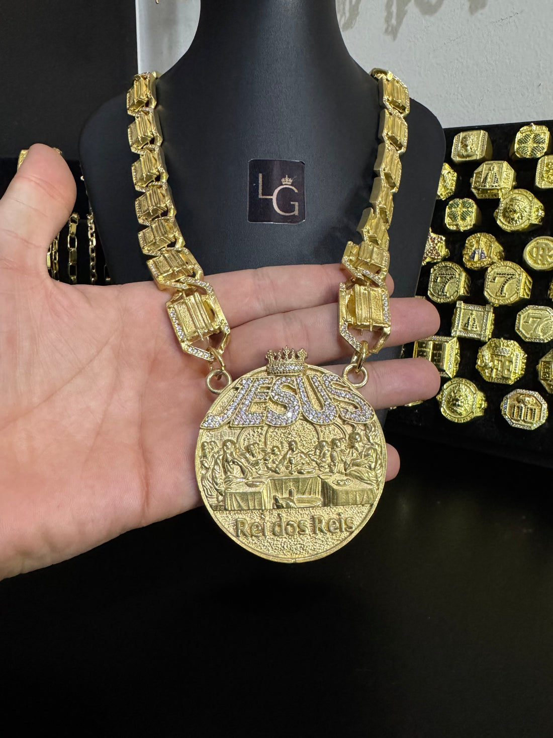 Cordão Personalizado Jesus Rei Dos Rei Redondo