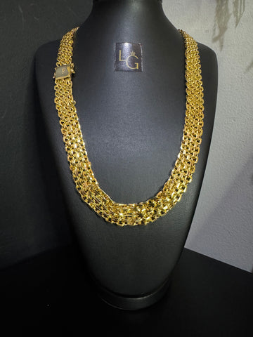 Cordão esteira nino Abravanel 20mm banhado a ouro 18k