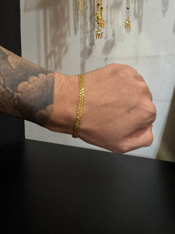 Pulseira esteira 6mm nino Abravanel banhado a ouro 18k