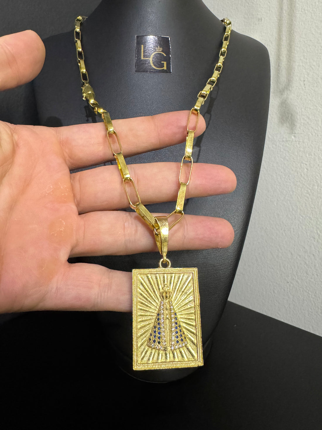 Cordão Cartier 5mm Long - Quadrado Nossa Senhora Aparecida