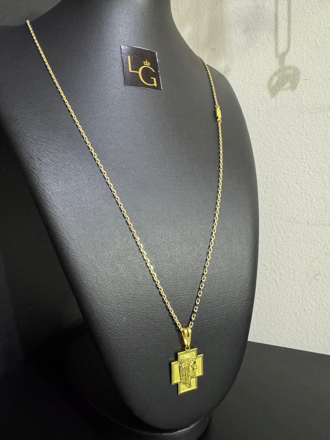 Cordão Cadeado 1,5mm c/p Cruz face de Cristo