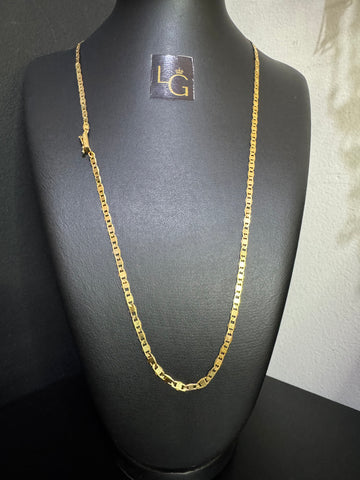 Cordão Piastrine 4mm banhado a ouro 18k