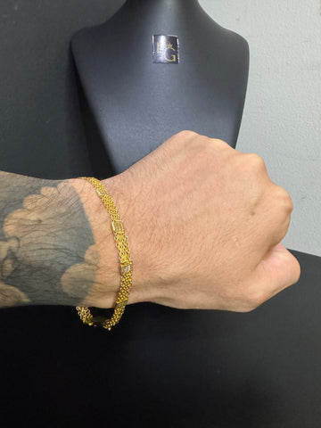 Pulseira cadeado imperial 7mm Banhado a ouro 18k