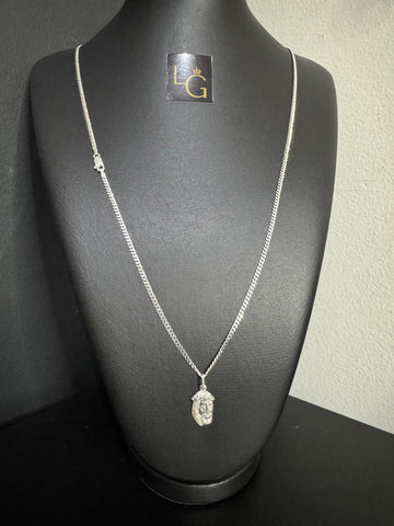 Cordão Grumet 2mm - Face Cristo P Prata 925