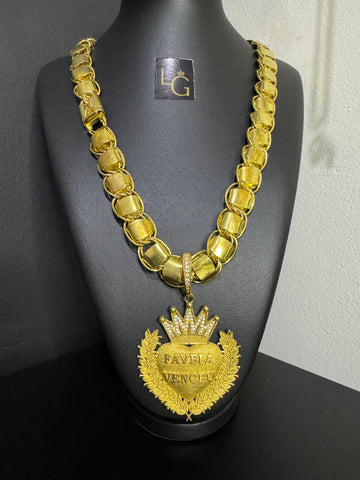 Cordão Dubai 18mm - Coração Favela Venceu