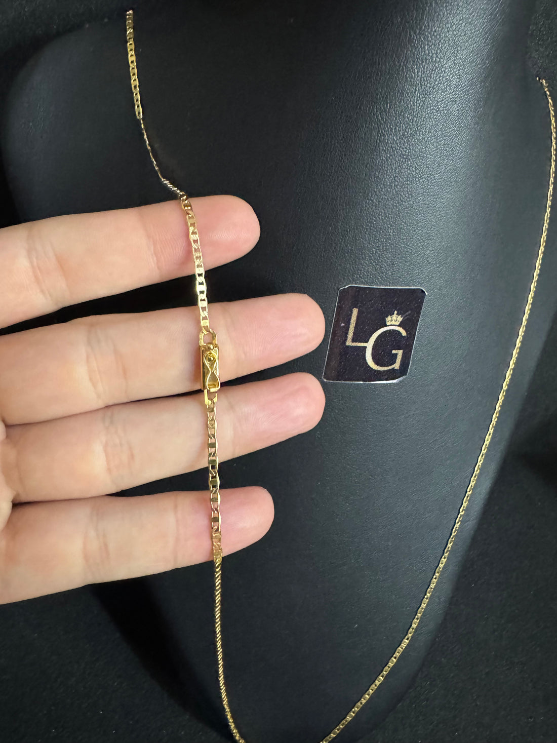 Cordão Piastrine 1mm Banhado a Ouro