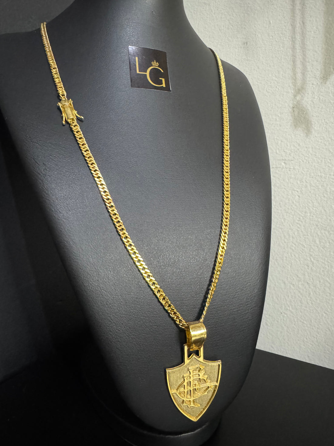 Cordão grumet lacraia 5mm - Escudo Flamengo Banhado a Ouro