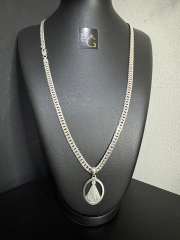 Cordão Grumet dupla 6mm - Nossa Senhora Prata 925