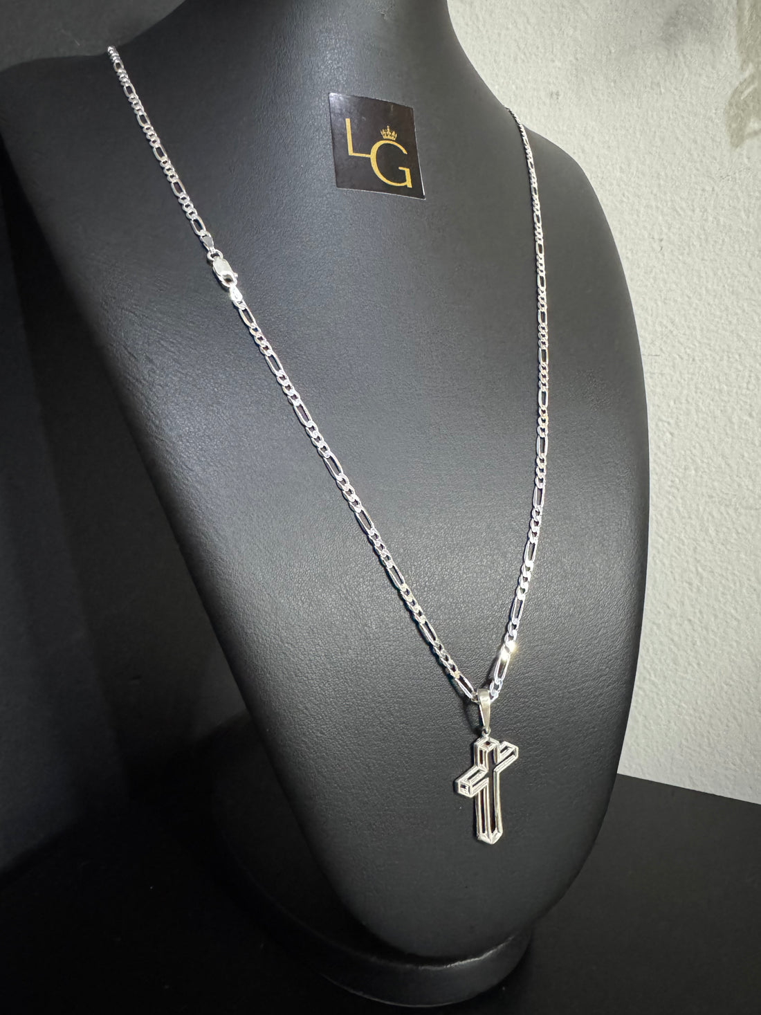 Cordão 3x1 3mm - Cruz Vazada Prata 925