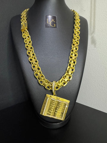 Cordão Nino Abravanel Cadeado Duplo 14mm - Bíblia