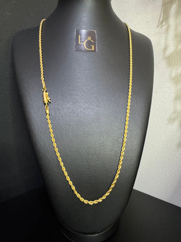 Cordão Baiano 4mm banhado a ouro 18k