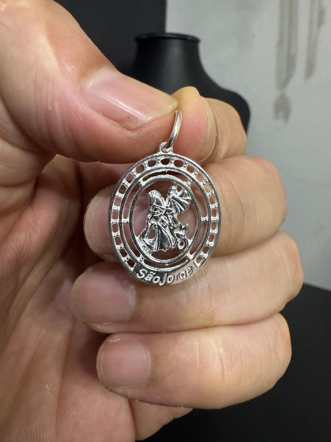 Pingente São Jorge Detalhado Prata 925