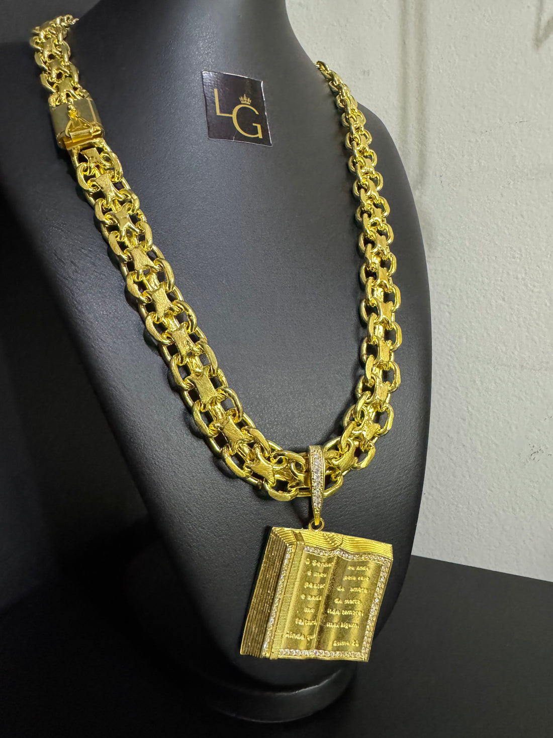 Cordão Nino Abravanel Cadeado Duplo 14mm - Bíblia