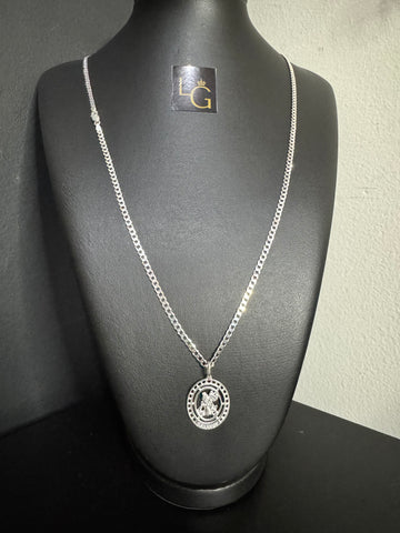 Cordão Grumet 3mm - São Jorge Detalhado Prata 925