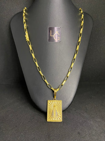 Cordão Cartier 5mm boleada - Quadrado Nossa Senhora Aparecida