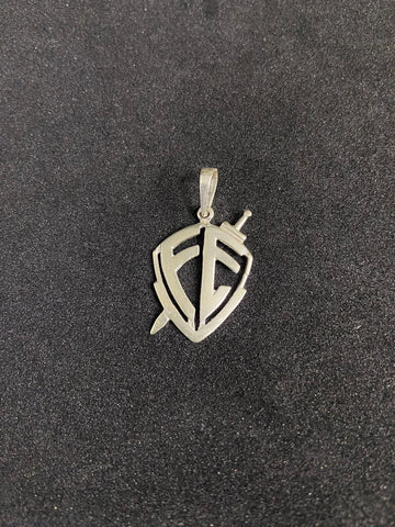 Pingente Escudo Fé Prata 925